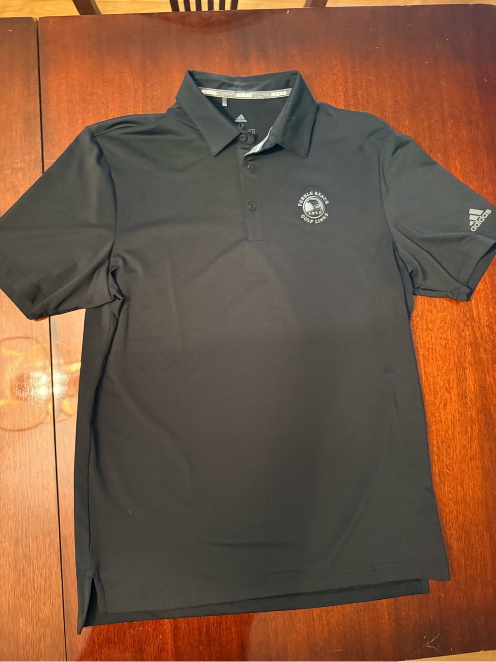 Adidas Pebble Beach Golf Links Black Golf Polo Men’s Medium